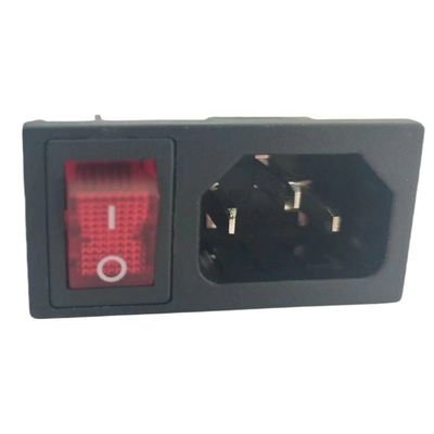 15A 250V 패널 마운트 IEC C14 배 모양 로커 스위치와 함께 입구 소켓