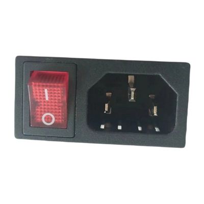 15A 250V 패널 마운트 IEC C14 배 모양 로커 스위치와 함께 입구 소켓