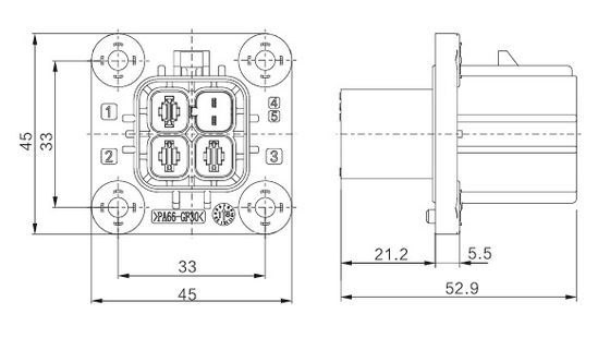 Neopower 800V 40A HVIL 2+1 핀 EV 커넥터